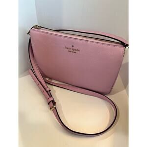 Kate Spade Leila Pink Triple Gusset Pebbled Leather Crossbody NWOT